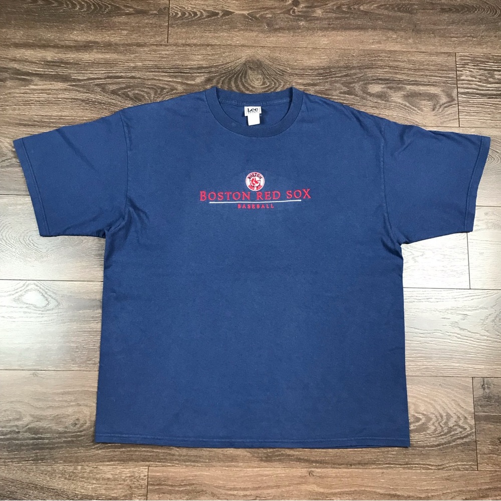 Lee Sport MLB Embroidered Boston Red Sox Men’s Y2K Blue Baseball T-Shirt Sz XXL